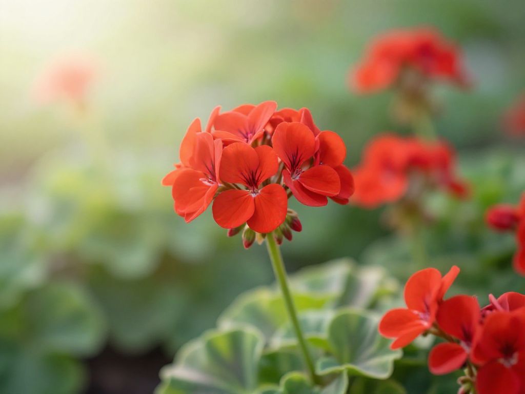 geranium w okresie kwitnienia