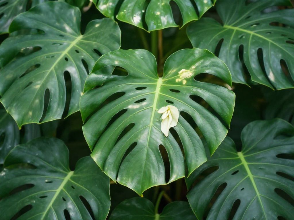 monstera w okresie kwitnienia