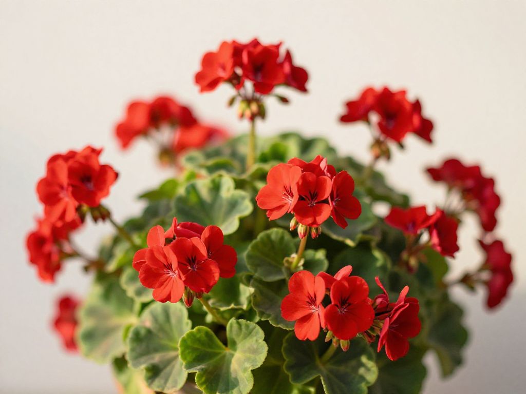 pelargonia w okresie kwitnienia