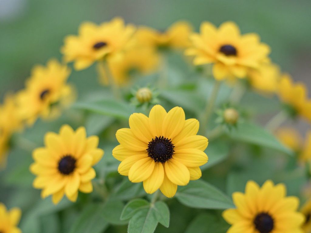 rudbekia w okresie kwitnienia